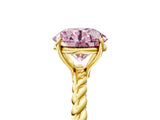 Yellow gold Fancy Pink Round  Solitaire Twist Band Ring with Four-Prong Setting_70