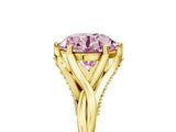 Yellow gold Fancy Pink Round  Solitaire Twist Band Six-Prong Setting 5