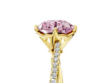 Yellow gold Fancy Pink Round  Solitaire Twist Band with Pavé Diamonds and Four-Prong Setting_51