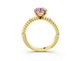 Yellow gold Fancy Pink Round  Solitaire Twisted Band Prong Set Engagement Ring_31