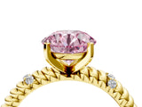 Yellow gold Fancy Pink Round  Solitaire Twisted Band Prong Set Engagement Ring_32