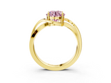 Yellow gold Fancy Pink Round  Solitaire Twisted Band with Prong Setting_6
