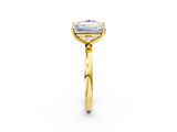 Yellow gold Fancy Pink Round  and Emerald Cut Toi Moi Ring with Prong Setting_31