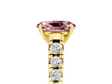 Yellow gold Fancy White Oval Cut Morganite Solitaire Ring with Cathedral Setting and Pavé Band_5