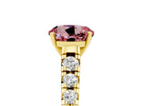 Yellow gold Fancy White Round Cut Morganite Solitaire Ring with Cathedral Setting and Pavé Band_5