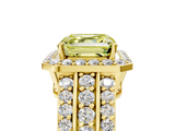 Yellow gold Fancy Yellow Asscher -Cut Halo Diamond Ring with Split Shank and Four-Prong Setting_56