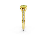 Yellow gold Fancy Yellow Asscher  Brilliant Cut Diamond Engagement Ring with Pavé Band and Four-Prong Setting_65