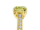 Yellow gold Fancy Yellow Asscher  Brilliant Cut Diamond Engagement Ring with Pavé Band and Four-Prong Setting_68