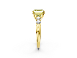 Yellow gold Fancy Yellow Asscher  Brilliant Cut Diamond Five-Stone Prong Set Engagement Ring with Channel Band_19