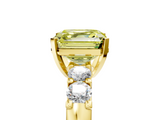 Yellow gold Fancy Yellow Asscher  Brilliant Cut Diamond Five-Stone Prong Set Engagement Ring with Channel Band_22