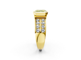 Yellow gold Fancy Yellow Asscher  Brilliant Diamond Channel Set Wide Band Ring with Bezel Setting_2