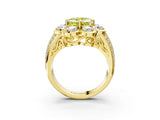 Yellow gold Fancy Yellow Asscher  Brilliant Flower Halo Diamond Split Shank Ring_29