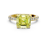 Yellow gold Fancy Yellow Asscher  Brilliant Pavé Band Solitaire with Four-Prong Setting_56