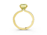 Yellow gold Fancy Yellow Asscher  Brilliant Pavé Band Solitaire with Four-Prong Setting_59