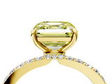 Yellow gold Fancy Yellow Asscher  Brilliant Pavé Band Solitaire with Four-Prong Setting_60