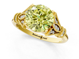 Yellow gold Fancy Yellow Asscher  Brilliant Solitaire with Pave Band and Four-Prong Setting_1