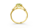 Yellow gold Fancy Yellow Asscher  Brilliant Solitaire with Pave Band and Four-Prong Setting_3