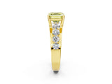 Yellow gold Fancy Yellow Asscher  Brilliant Solitaire with Side Stones on a Pave Band and Four-Prong Setting_26