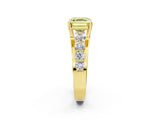 Yellow gold Fancy Yellow Asscher  Brilliant Solitaire with Side Stones on a Pave Band and Four-Prong Setting_31