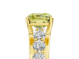 Yellow gold Fancy Yellow Asscher  Brilliant Solitaire with Side Stones on a Pave Band and Four-Prong Setting_34