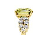 Yellow gold Fancy Yellow Asscher  Cluster Diamond Engagement Ring with Pavé Band and Four-Prong Setting_22