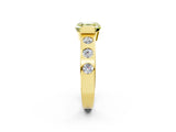 Yellow gold Fancy Yellow Asscher Cut Brilliant Channel-Set Diamond Ring with Bezel Prong Setting_2