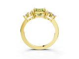 Yellow gold Fancy Yellow Asscher Cut Brilliant Diamond Cluster Accent Solitaire Ring with Prong Setting_3