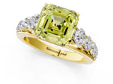 Yellow gold Fancy Yellow Asscher Cut Brilliant Diamond Pavé Band with Six-Prong Setting_1