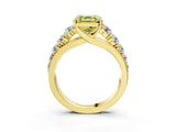 Yellow gold Fancy Yellow Asscher Cut Brilliant Diamond Pavé Band with Six-Prong Setting_15