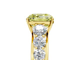 Yellow gold Fancy Yellow Asscher Cut Brilliant Diamond Pavé Band with Six-Prong Setting_17
