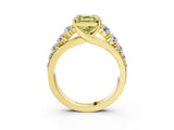 Yellow gold Fancy Yellow Asscher Cut Brilliant Diamond Pavé Band with Six-Prong Setting_3