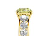Yellow gold Fancy Yellow Asscher Cut Brilliant Diamond Pavé Band with Six-Prong Setting_5