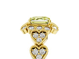 Yellow gold Fancy Yellow Asscher Cut Brilliant Milgrain Pave Heart Band Solitaire Ring_17