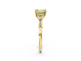 Yellow gold Fancy Yellow Asscher Cut Brilliant Three-Stone Pave Band with Four-Prong Setting_2