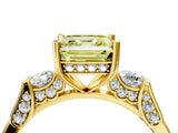 Yellow gold Fancy Yellow Asscher Cut Brilliant Three-Stone Pave Band with Four-Prong Setting_4