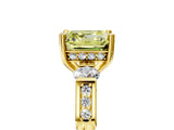 Yellow gold Fancy Yellow Asscher Cut Brilliant Three-Stone Pave Band with Four-Prong Setting_5