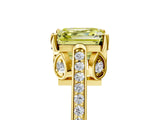 Yellow gold Fancy Yellow Asscher  Cut Cathedral Pave Diamond Engagement Ring with Six-Prong Setting_38