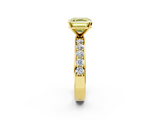 Yellow gold Fancy Yellow Asscher  Cut Channel Set Diamond Engagement Ring with Four-Prong Setting_2