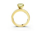 Yellow gold Fancy Yellow Asscher  Cut Channel Set Diamond Engagement Ring with Four-Prong Setting_3