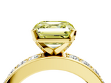 Yellow gold Fancy Yellow Asscher  Cut Channel Set Diamond Engagement Ring with Four-Prong Setting_4