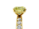 Yellow gold Fancy Yellow Asscher  Cut Channel Set Diamond Engagement Ring with Four-Prong Setting_5