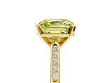 Yellow gold Fancy Yellow Asscher  Cut Channel Set Solitaire Engagement Ring with Four-Prong Setting_5