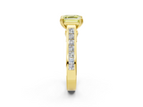 Yellow gold Fancy Yellow Asscher  Cut Channel Set Solitaire Engagement Ring with Prong Setting_2