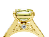 Yellow gold Fancy Yellow Asscher  Cut Channel Set Solitaire Engagement Ring with Prong Setting_4