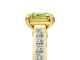 Yellow gold Fancy Yellow Asscher  Cut Channel Set Solitaire Engagement Ring with Prong Setting_5