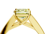 Yellow gold Fancy Yellow Asscher Cut Cut Channel Set Solitaire Ring with Four-Prong Setting_4