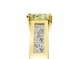 Yellow gold Fancy Yellow Asscher Cut Cut Channel Set Solitaire Ring with Four-Prong Setting_5