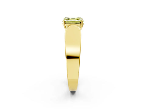 Yellow gold Fancy Yellow Asscher Cut Cut Diamond Channel Set Solitaire Ring with Four-Prong Setting_2