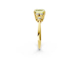 Yellow gold Fancy Yellow Asscher Cut Cut Diamond Cluster Ring with Solitaire Band and Four-Prong Setting_2
