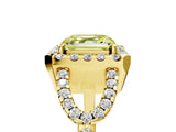 Yellow gold Fancy Yellow Asscher Cut Cut Diamond Halo Engagement Ring with Open Split Pavé Band_5